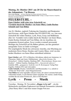 FEUERSTUHL &ndash; Lyrik - Prosa