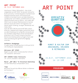 Programm ART POINT, 26. & 27.09.2015, 14 – 20 Uhr
