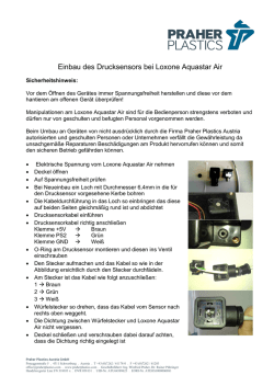 Einbau des Drucksensors bei Loxone Aquastar Air