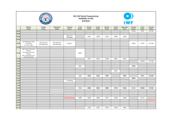 2015 IWF World Championships HOUSTON, TX USA SCHEDULE