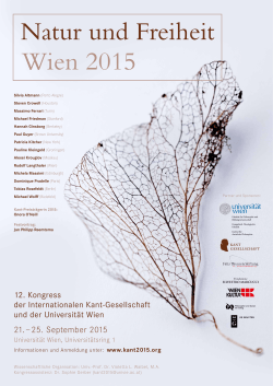 21. – 25. September 2015 - 12. Internationaler Kant Kongress 2015