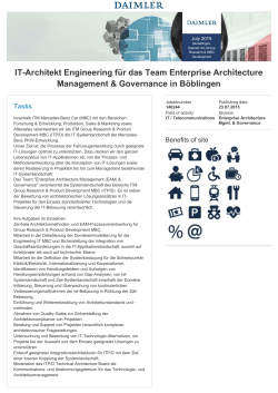 IT-Architekt Engineering für das Team Enterprise