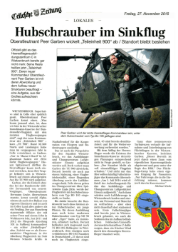 Hubschrauber im Sinkﬂug - GdH Celle