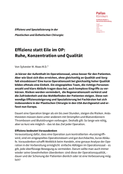 Effizienz statt Eile im OP: Ruhe, Konzentration und