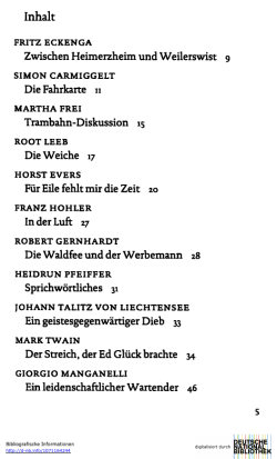 Inhalt Zwischen Heimerzheim und Weilerswist 9 Die Fahrkarte 11