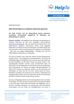Hilfe-Portal HelpTo im Landkreis Uckermark gestartet