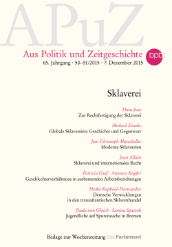 Aus Politik und Zeitgeschichte Sklaverei