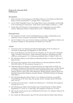 Schriftenverzeichnis Alexander Weiß