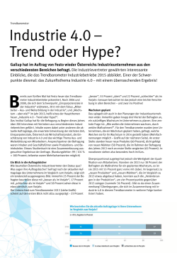 Industrie 4.0 – Trend oder Hype?