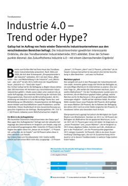 Industrie 4.0 &ndash; Trend oder Hype?