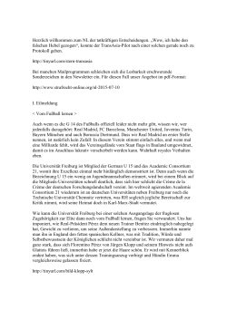 Lehrstuhlnewsletter vom 10.7.2015 - von Strafrecht