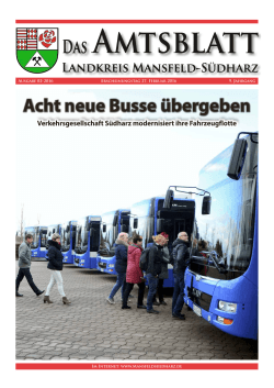 Acht neue Busse übergeben - Landkreis Mansfeld Südharz