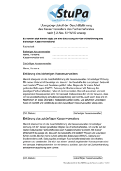 &Uuml;bergabeprotokoll der Gesch&auml;ftsf&uuml;hrung des