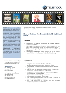 Head of Business Development Digital & VoD (m/w)