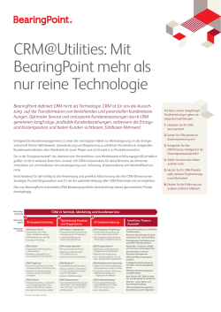 CRM@Utilities: Mit BearingPoint mehr als nur reine Technologie