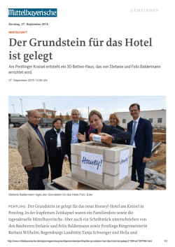 Der Grundstein für das Hotel ist gelegt - Homey