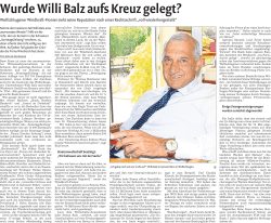 Wurde Willi Balz aufs Kreuz gelegt?