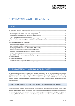 stichwort «autoleasing - Berner Schuldenberatung