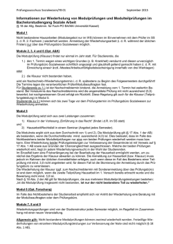 Informationen zur Wiederholung von Modulpr&uuml;fungen und