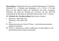 Hausaufgabe: Wiederholen Sie (etwa mithilfe Hillenkamp, 32