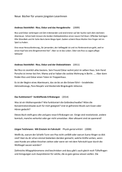 Neue Bücher für unsere jüngsten LeserInnen