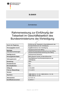Rahmenweisung Einführung Telearbeit