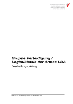 Gruppe Verteidigung / Logistikbasis der Armee
