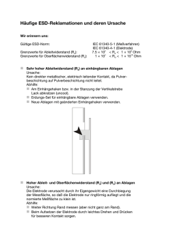 H&auml;ufige ESD-Reklamationen und deren Ursache