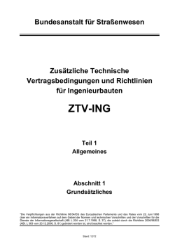 Teil 1 Allgemeines - Bundesanstalt f&uuml;r Stra&szlig;enwesen