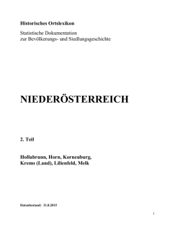 Historisches Ortslexikon Niederösterreich Teil 2