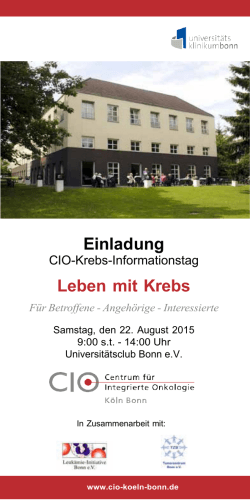 Einladung Leben mit Krebs - Universitätsklinikum Bonn
