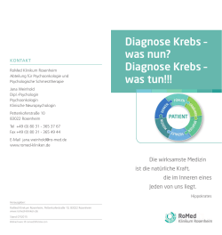 Diagnose Krebs – was nun? Diagnose Krebs – was tun!!!