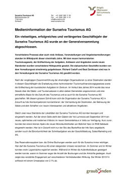 Medieninformation der Surselva Tourismus AG
