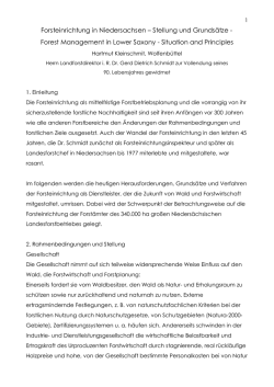 Forsteinrichtung in Niedersachsen &ndash;Stellung und Grunds&auml;tze