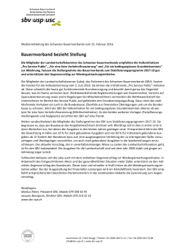 Bauernverband bezieht Stellung