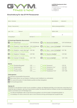GYYM Anmeldeformular