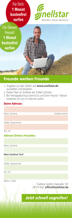 Jetzt schnell zugreifen! Für Dich: 1 Monat kostenfrei surfen Für