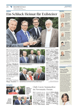 Ein Schluck Heimat f&uuml;r Exilsteirer