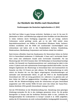 DJV-Wolfsposition - Deutscher Jagdverband