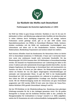 DJV-Wolfsposition - Deutscher Jagdverband
