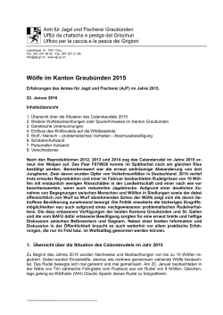 Jahresbericht 2015 Wolf im Kanton Graubünden