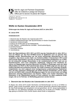 Jahresbericht 2015 Wolf im Kanton Graub&uuml;nden