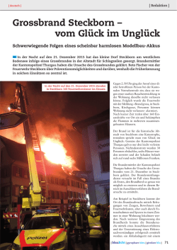 Grossbrand Steckborn &ndash; vom Gl&uuml;ck im Ungl&uuml;ck