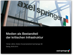 Medien als Bestandteil der kritischen Infrastruktur