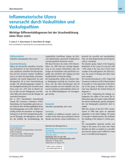 Inflammatorische Ulzera verursacht durch - Phlebologie