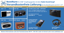 Fgﬁunm Bestellkarte f&uuml;r DAB+ Empfangsger&auml;te mit