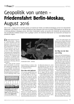 Geopolitik von unten – Friedensfahrt Berlin