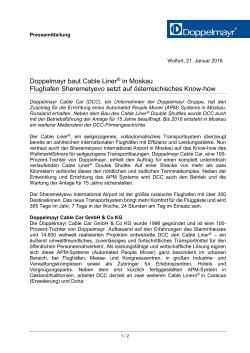 Doppelmayr baut Cable Liner&reg; in Moskau Flughafen Sheremetyevo