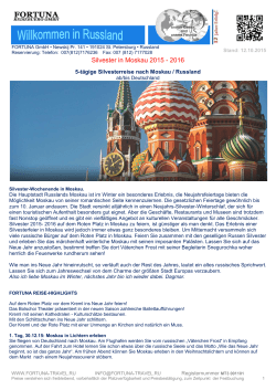 5-tägige Silvesterreise nach Moskau / Russland ab/bis Deutschland