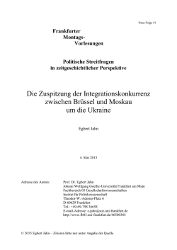 Die Zuspitzung der Integrationskonkurrenz zwischen Br&uuml;ssel und